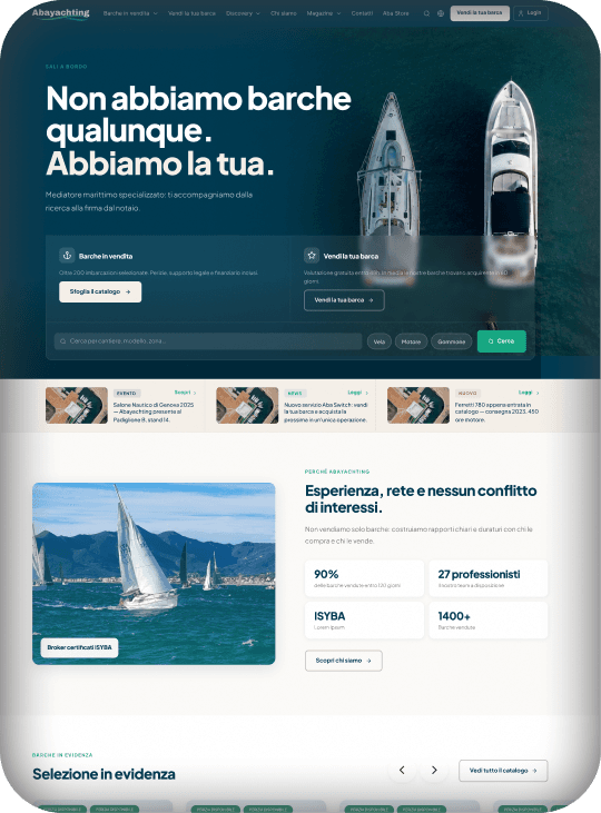 Progetto Abayachting — Brokeraggio nautico